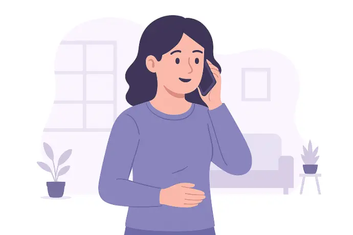 Eine Dame telefoniert